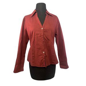 Two Star Dog Red Size Small Button Up Blouse